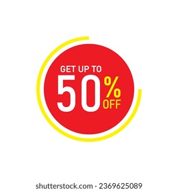 50% super sale discount colorful logo design
