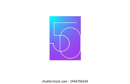 50 Super Thin Modern Line Number Design