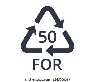 50 FOR symbol for organic material. Concept of ecology and packaging.
