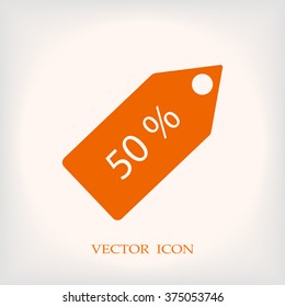 50 % tag icon