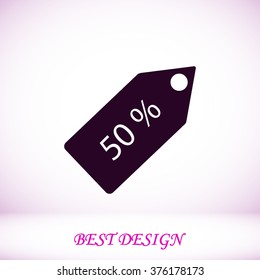 50 % tag icon