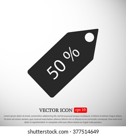 50 % tag icon