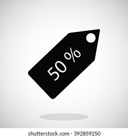 50 % tag icon