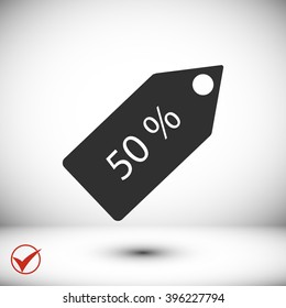50 % tag icon