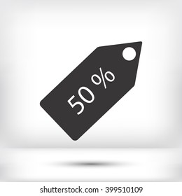 50 % tag icon