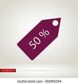 50 % tag icon