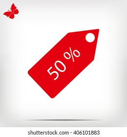 50 % tag icon