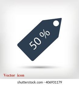 50 % tag icon