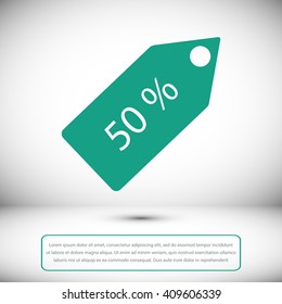 50 % tag icon