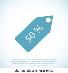 50 % tag icon