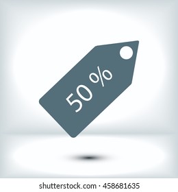 50 % tag icon
