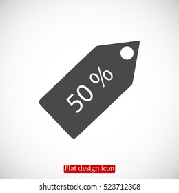 50 % tag icon, vector best flat icon, EPS