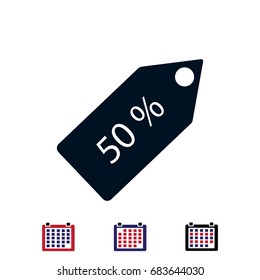50 % tag icon, vector best flat icon, EPS