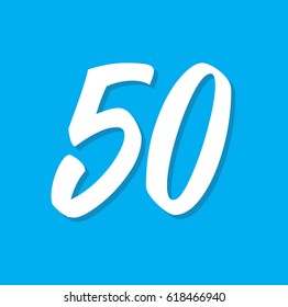 50, text design. Vector calligraphy. Typography poster. Usable as background.
