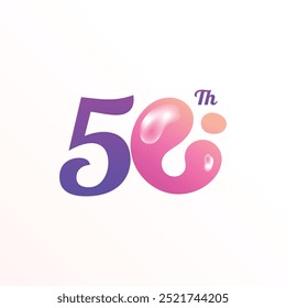 50 Th Anniversary Celebration Number Vector Design Collection