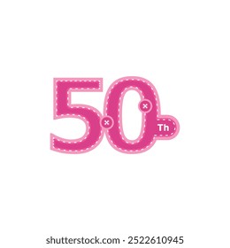 50 Th Anniversary Celebration Number with cartoon style Design