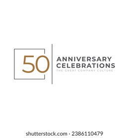 50 Th Anniversary Celebration Vector Template Design Illustration