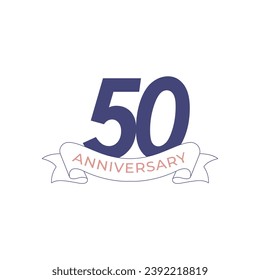 Ilustración de diseño de plantillas vectoriales de celebración del 50 aniversario