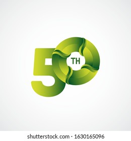 50 Th Anniversary Celebrations Green gradient Vector Template Design Illustration