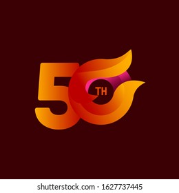 50 Th Anniversary Celebrations Orange Vector Template Design Illustration