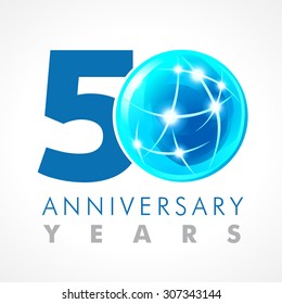 50 th anniversary numbers. 50s years old logotype. Bright congrats. Isolated abstract graphic design template. Creative 0 sign, 3D digits. Up to 50%, -50% percent off discount. Congratulation concept.