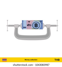 50 Thai baht banknote. Thai baht banknote vector illustration