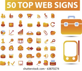 50 top web signs. vector
