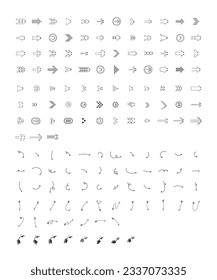 50 Unique Looking Minimalist Flat Arrow Indicator Pointers In Monotone