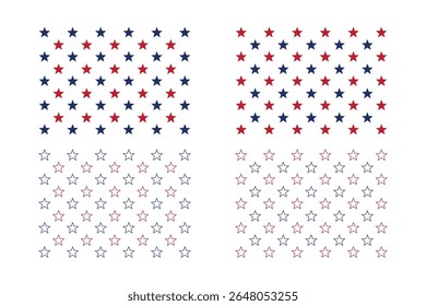50 USA American Patriotic Star Pattern Design for Backgrounds.