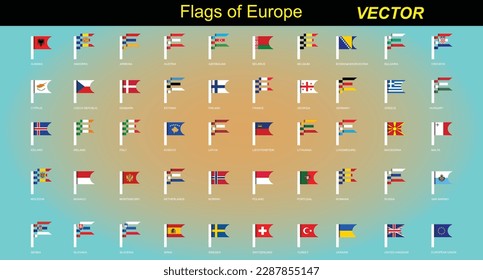 50 Vector flags of Europe
