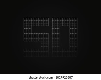50 vector number made of metal chain link fence. For logo, brand label, design elements, application and more. 

