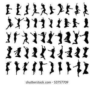 50 vector silhouettes woman