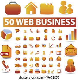 50 web business signs. vector