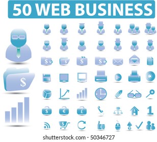 50 anuncios de negocios en la web. vector