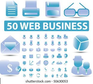 50 web business signs. vector