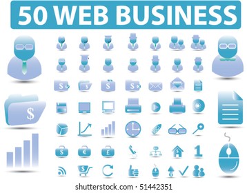50 web business signs. vector