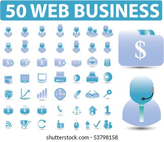 50 web business signs. vector