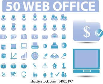 50 carteles de oficina web. vector