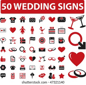 50 wedding signs. vector