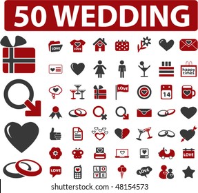 50 wedding signs. vector