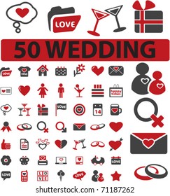 50 wedding signs. vector