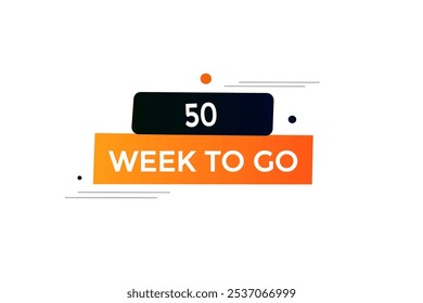 50 semana para ir, ícone, stile, temporizador, contagem regressiva, relógio, tempo, fundo, modelo, 50 semana para ir contagem regressiva, adesivo, banner esquerdo, negócio, venda, botão de etiqueta

