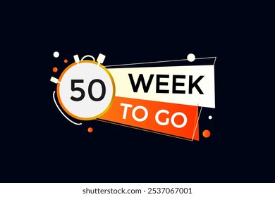 50 week to go, icon, stile, timer, countdown, clock, time,  background, template, 50 week to go countdown, sticker, left banner, business, sale, label button
