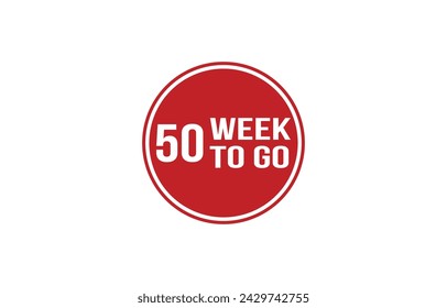 50 week to go red banner design vector illustration