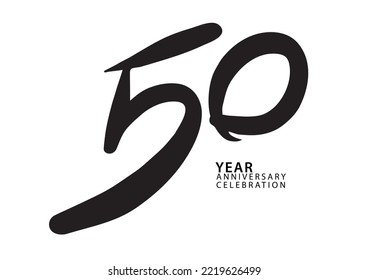 50 year anniversary celebration black color logotype vector, 50 number design, 50th Birthday invitation, logo number design vector illustration
