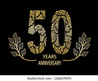 50 year anniversary celebration card - Vector 