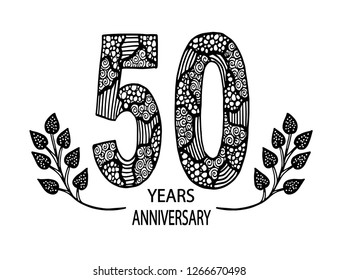 50 year anniversary celebration card - Vector 