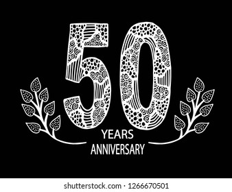 50 year anniversary celebration card - Vector 
