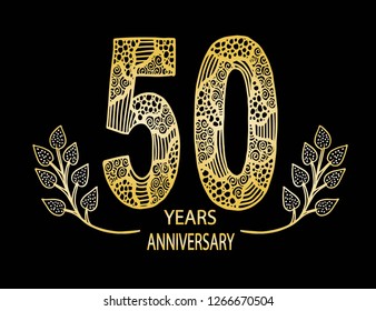 50 year anniversary celebration card - Vector 