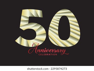 50 year anniversary celebration logotype vector, 50 number design, 50th Birthday invitation, anniversary logo template, logo number design vector, calligraphy font, typography logo, vector design